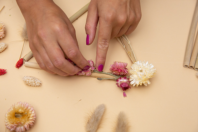 DIY Trockenblumen Triangel